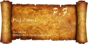 Puj Fanni névjegykártya